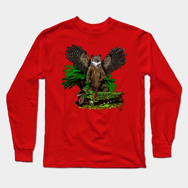 Owl Bear Long Sleeve T-Shirt by Harley Warren